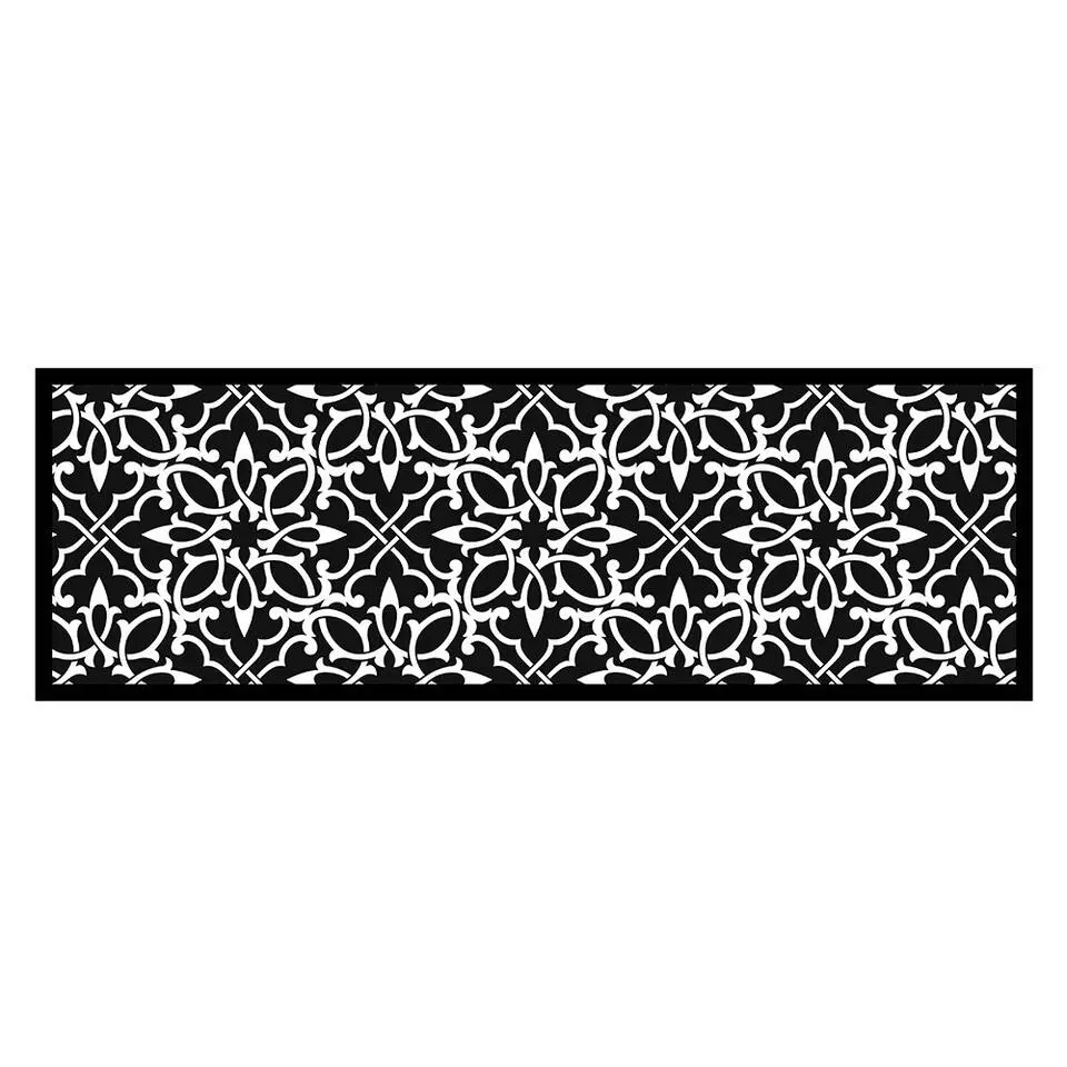 Deurmat Ornament Pattern antraciet - 50x150 cm