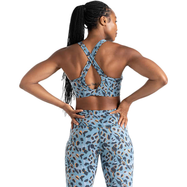 Brassière running DARE 2B SWIFT II BRA NIAGARA BLUE ANIMAL PRINT