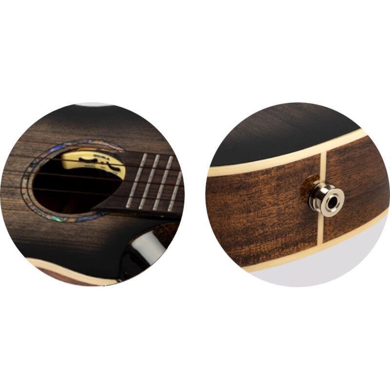 Flight Peter Moss Signature Moonburst Stain elektrisch-akoestische concert ukelele met deluxe gigbag