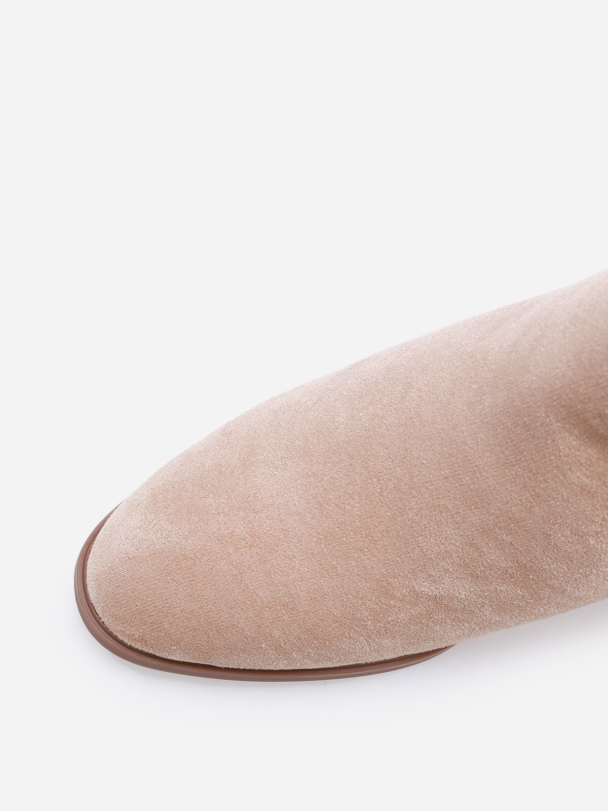 Bottines en suédine à zip décoratif- Taupe