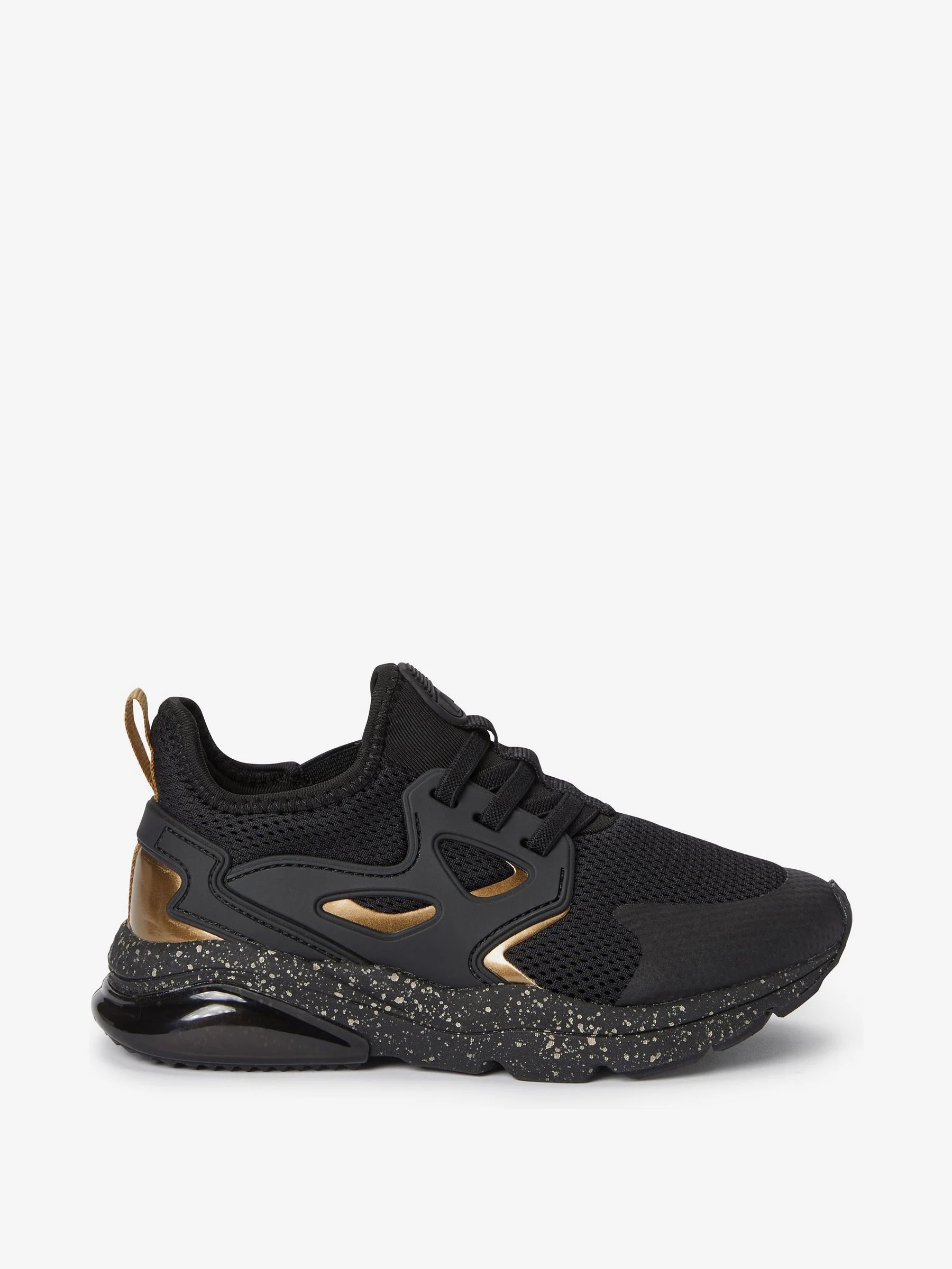 Zwart/goud - Elastische sportschoenen