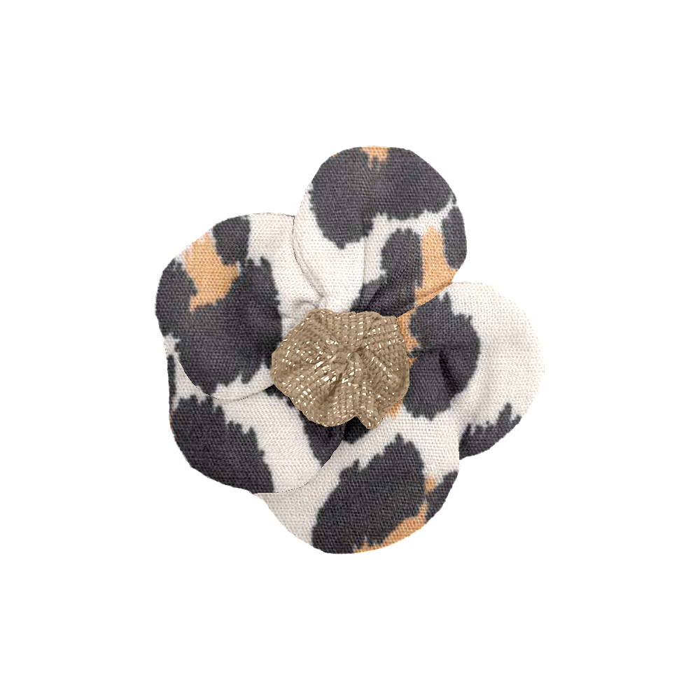 Mini Barrette Pétales De Fleur Leopard