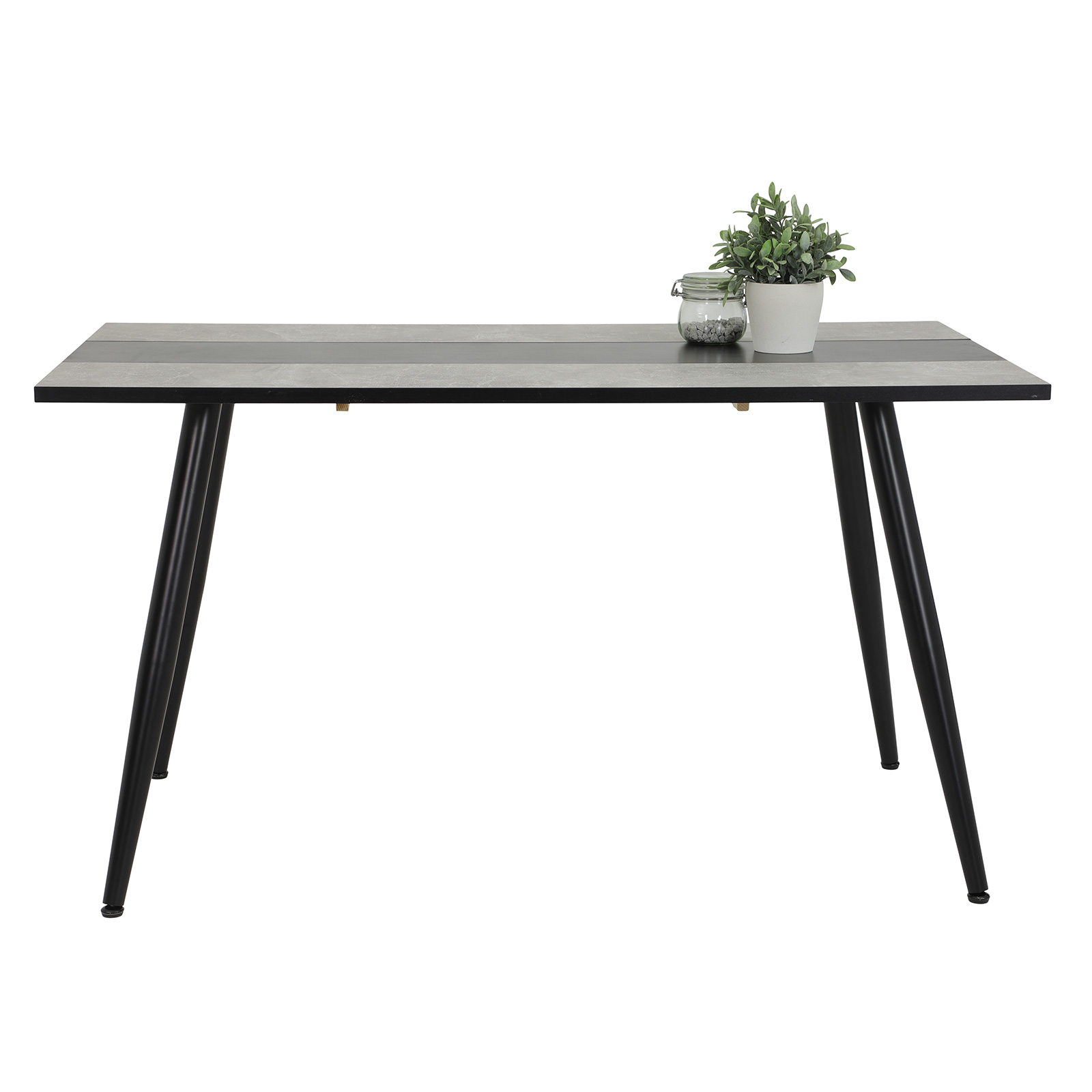 Esstisch - Betonoptik - schwarz - 140x80 cm