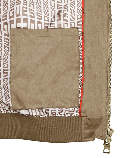 Guess - FAUX SUEDE HOODED BOMBER - Beige