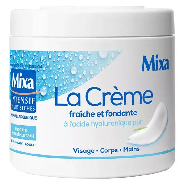 Creme Corporal Mixa, Fresco e Derretente com Ácido Hialurônico Puro, 400ml