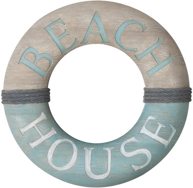 GILDE Wandspiegel »Spiegel rund Beach house grau H. 45 cm«