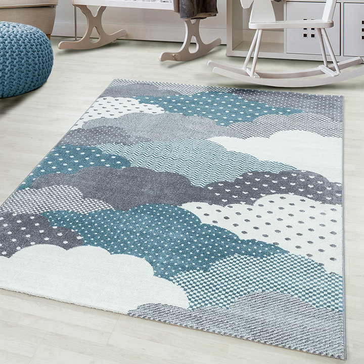 Kindervloerkleed - Bambi Wolken Blauw | Speels design
