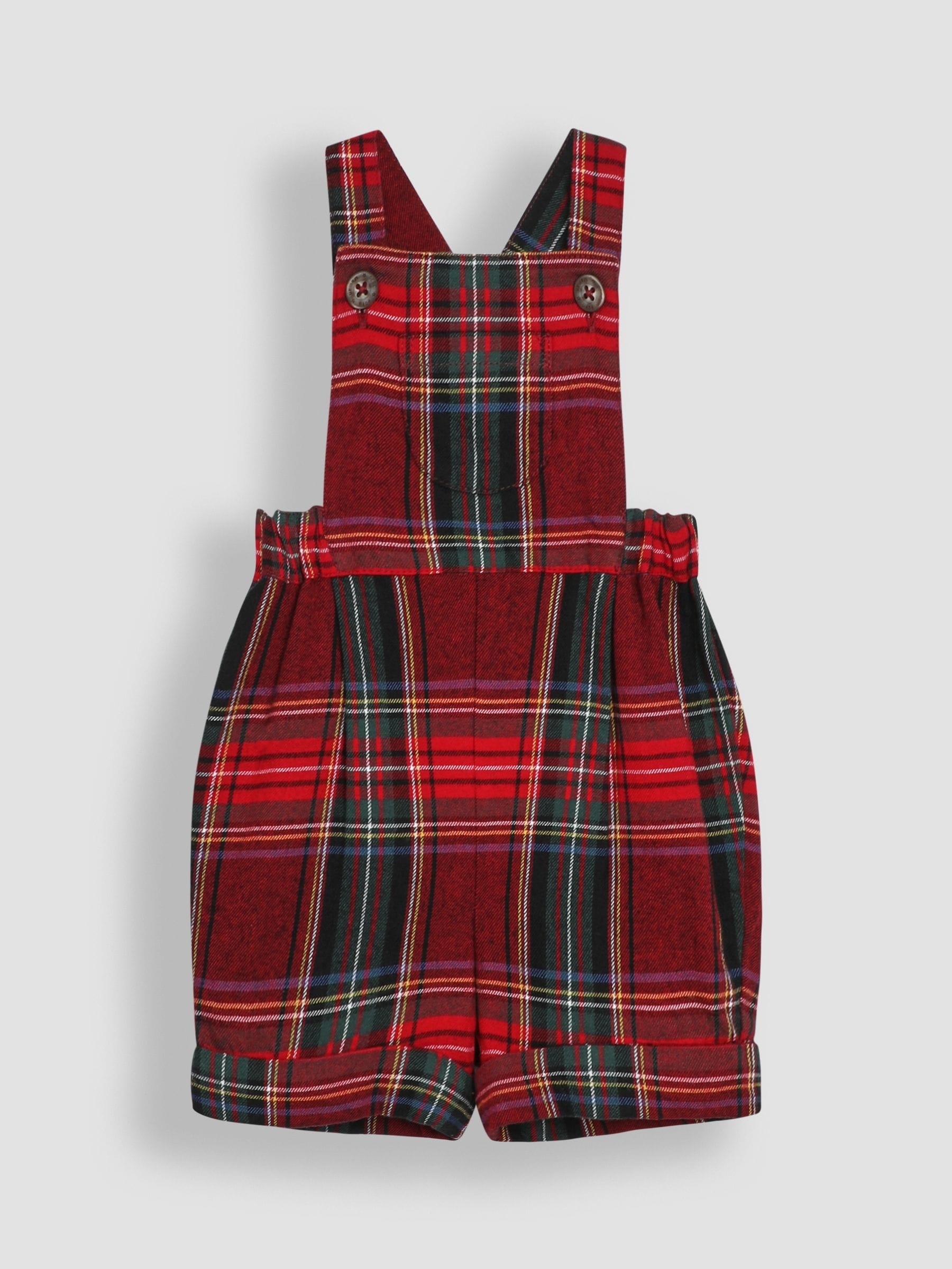 Rood met Schotse ruit - JoJo Maman Bébé Set van tuinbroek en top