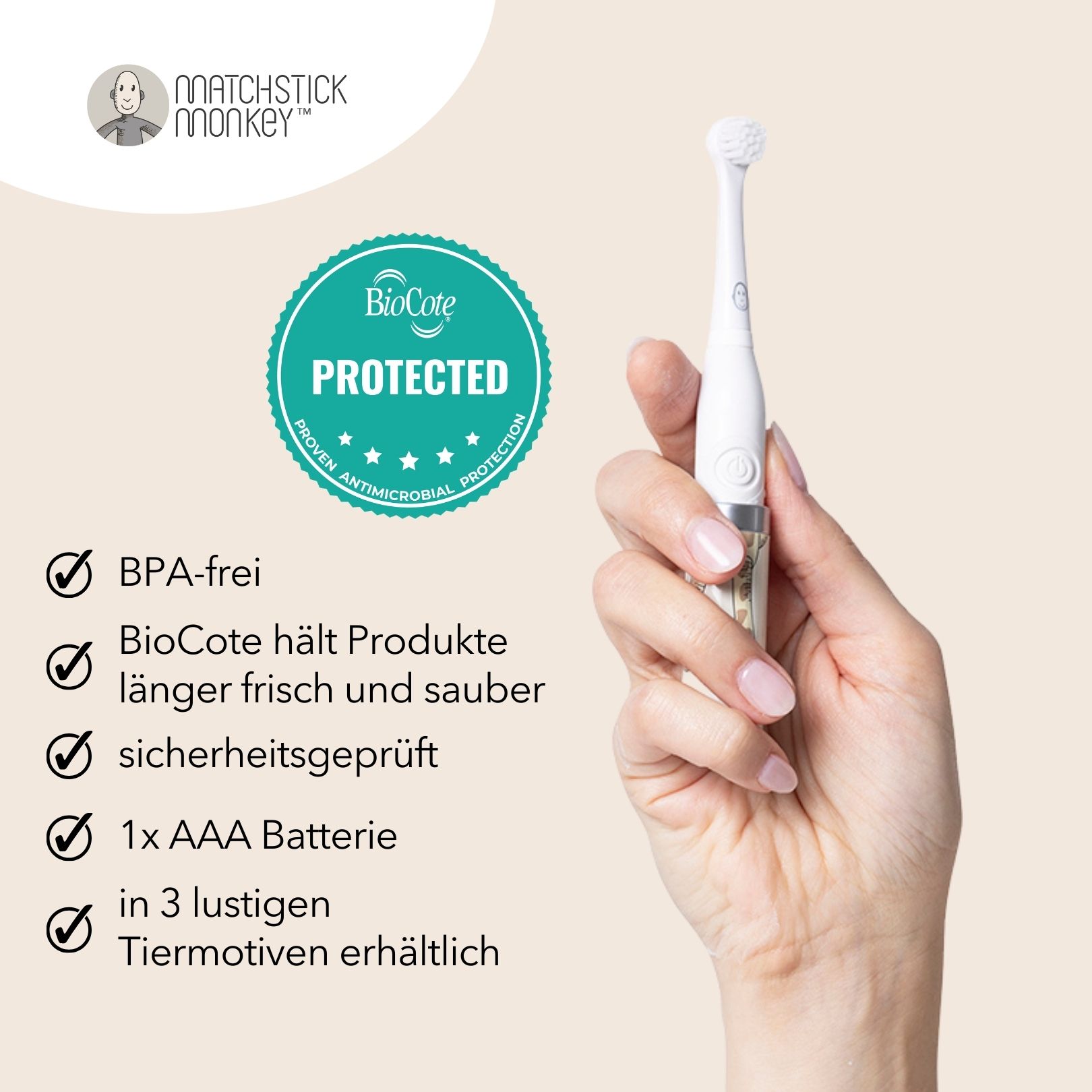 Matchstick Monkey Zahnbürsten Ersatzköpfe für elektrische Zahnbürste