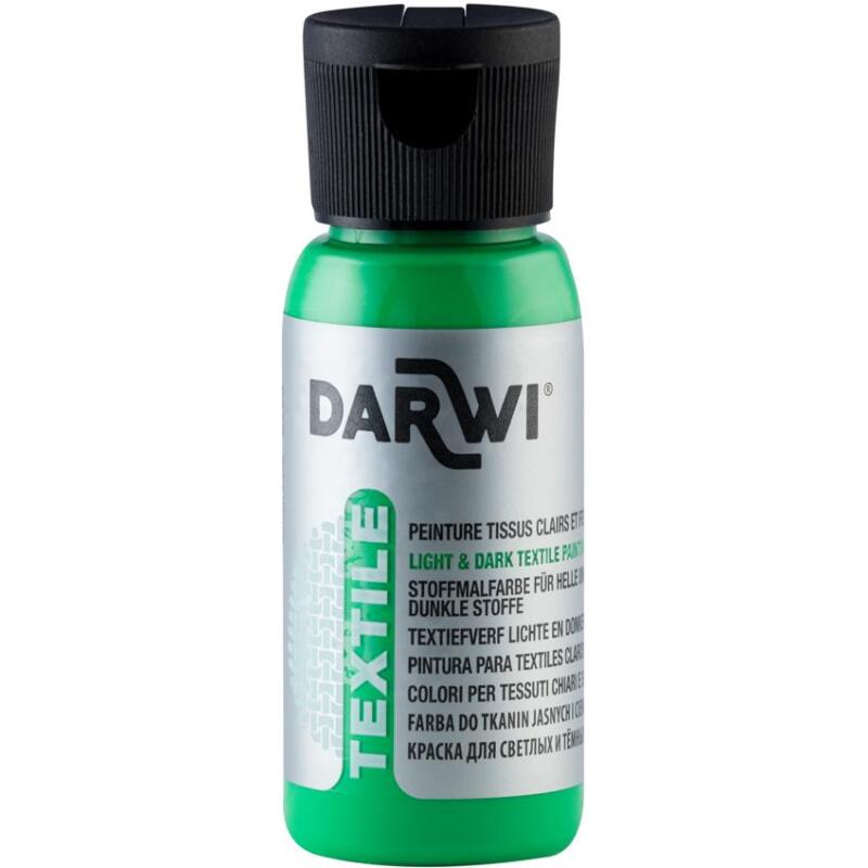 DARWI Flacon de 50 ml de Peinture Textile Opaque - Vert prairie