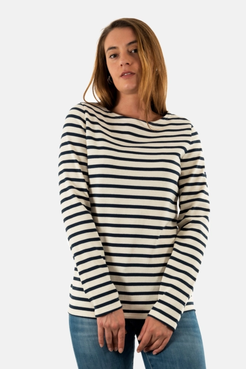 Pull hiver saint james méridame ll 50 ecru/marine