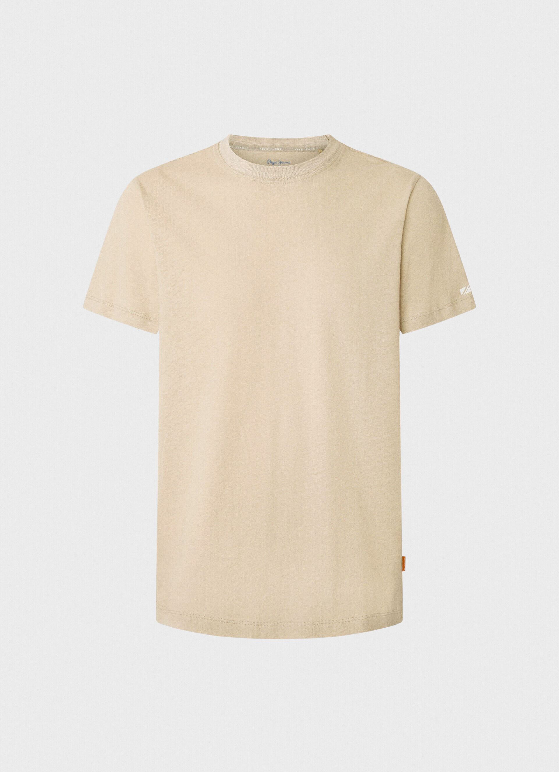 CAMISETA CON LINO LISA - malt beige
