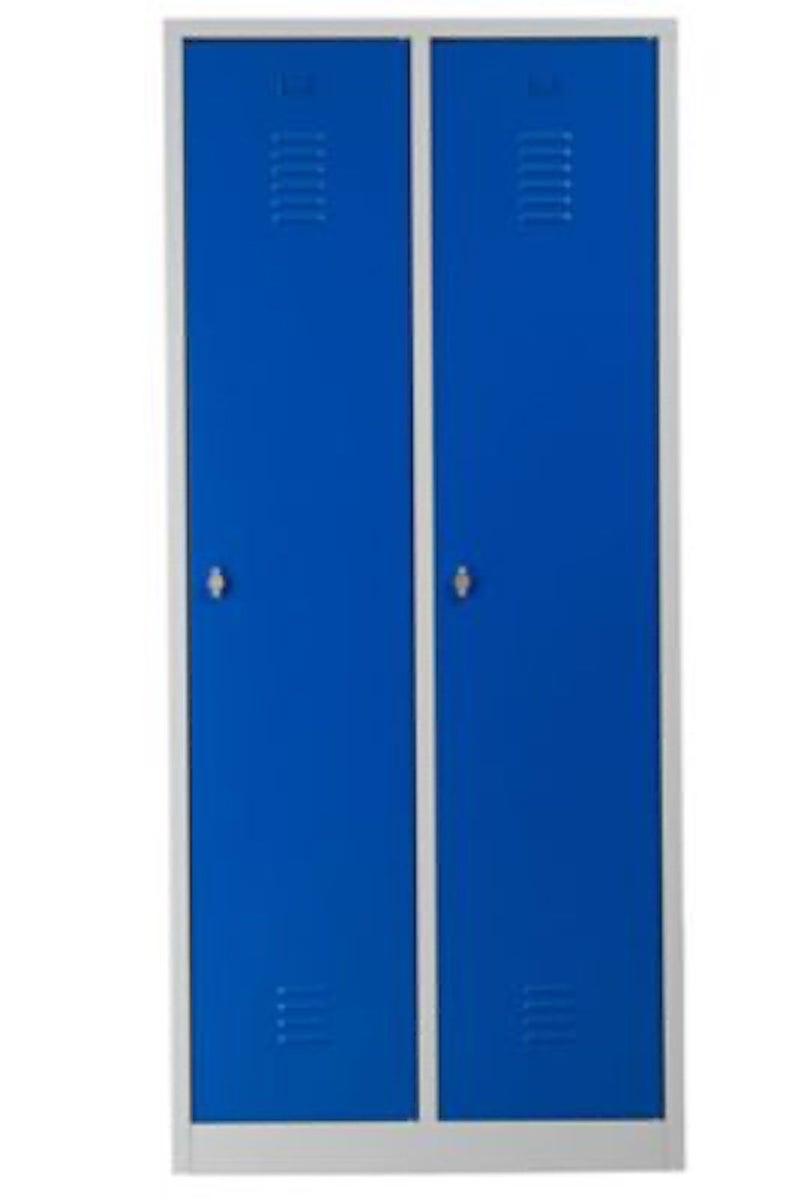 PROREGAL Garderobekast Camel 2 Compartimenten HxBxD 180 x 80 x 50 cm Hangslot Grijsblauw