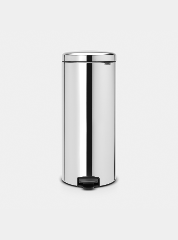 NewIcon Pedaalemmer, 30 liter, metalen binnenemmer - Brilliant Steel
