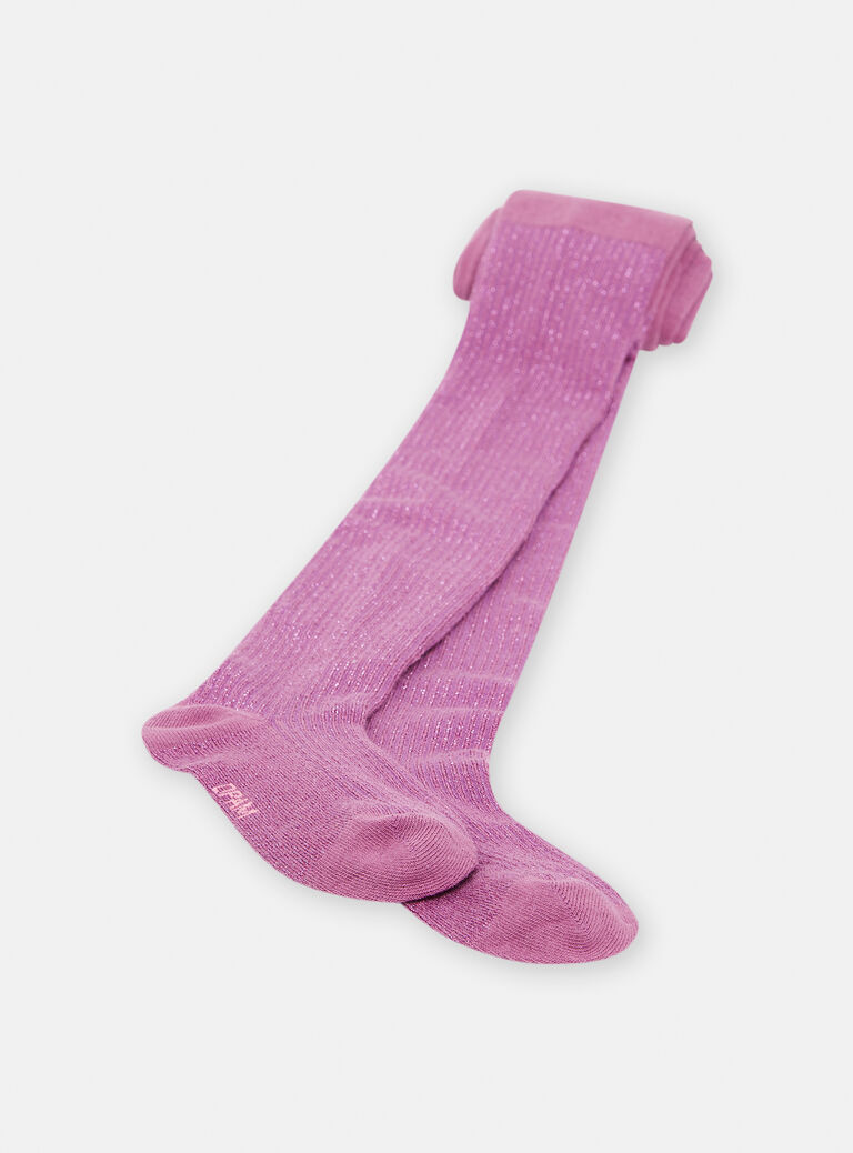 Collants parme foncé en lurex fille