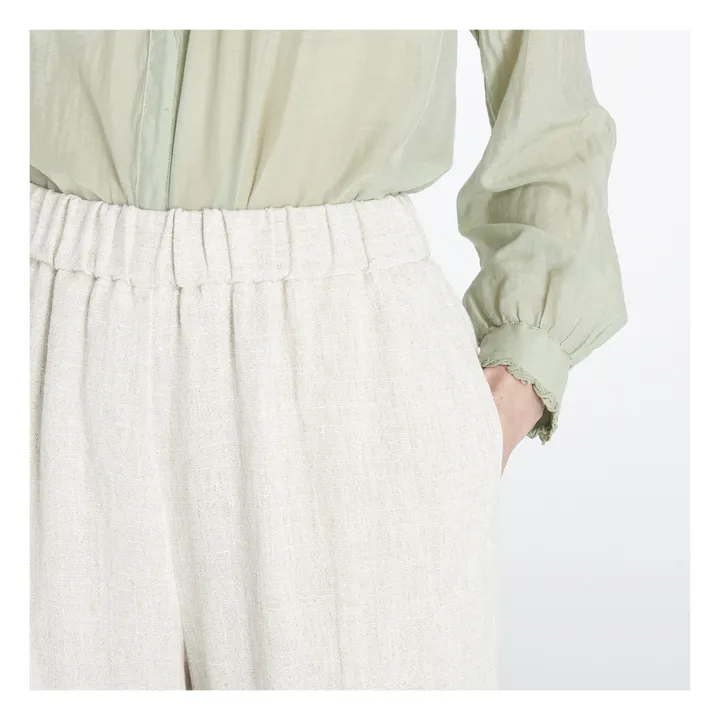 Pomandère Pantalon Carotte Fluide Elastiqué | Ecru