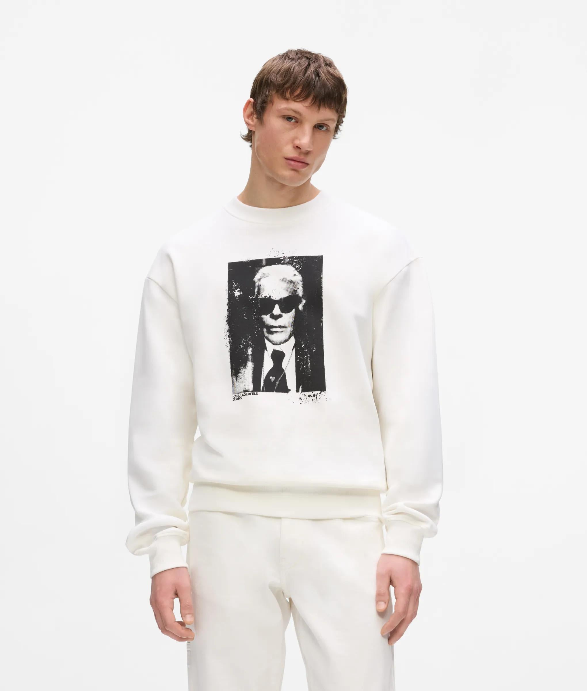 Relaxt sweatshirt met Karl-print