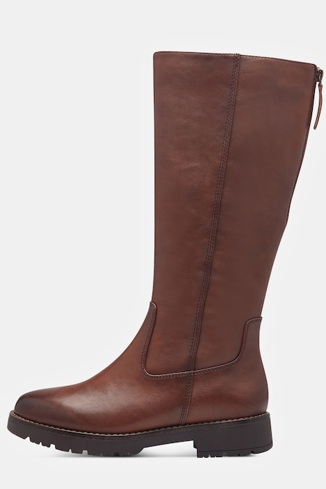 Jana Softline Vegan-Lederstiefel, Zipper, Weite H
