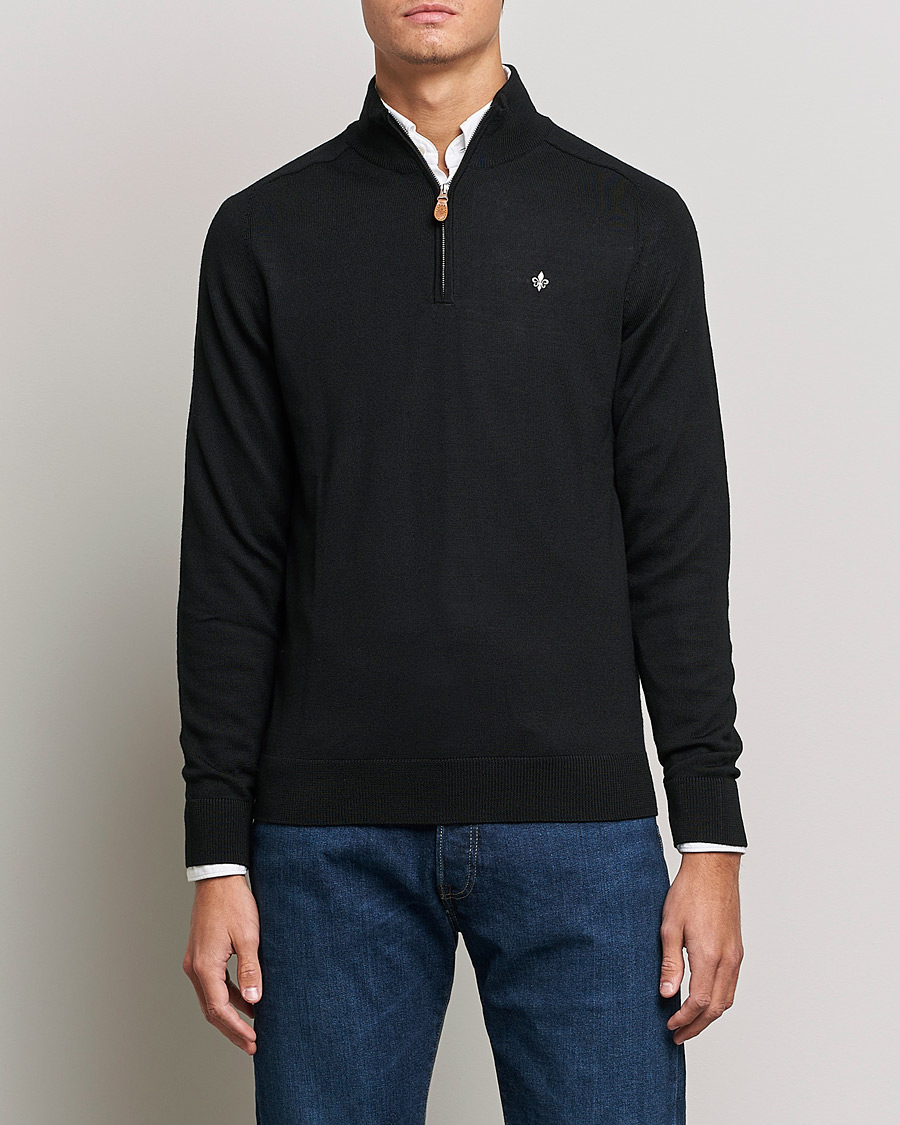 Morris John Merino Half Zip Black
