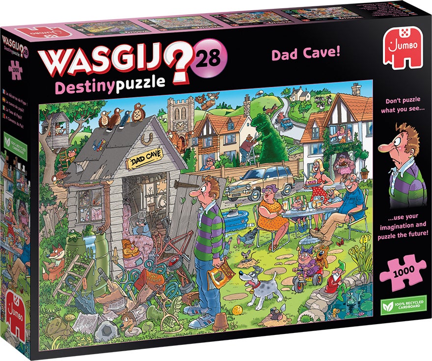Jumbo puzzel Wasgij Destiny mancave van pa 68 x 49 cm 1000 stukjes