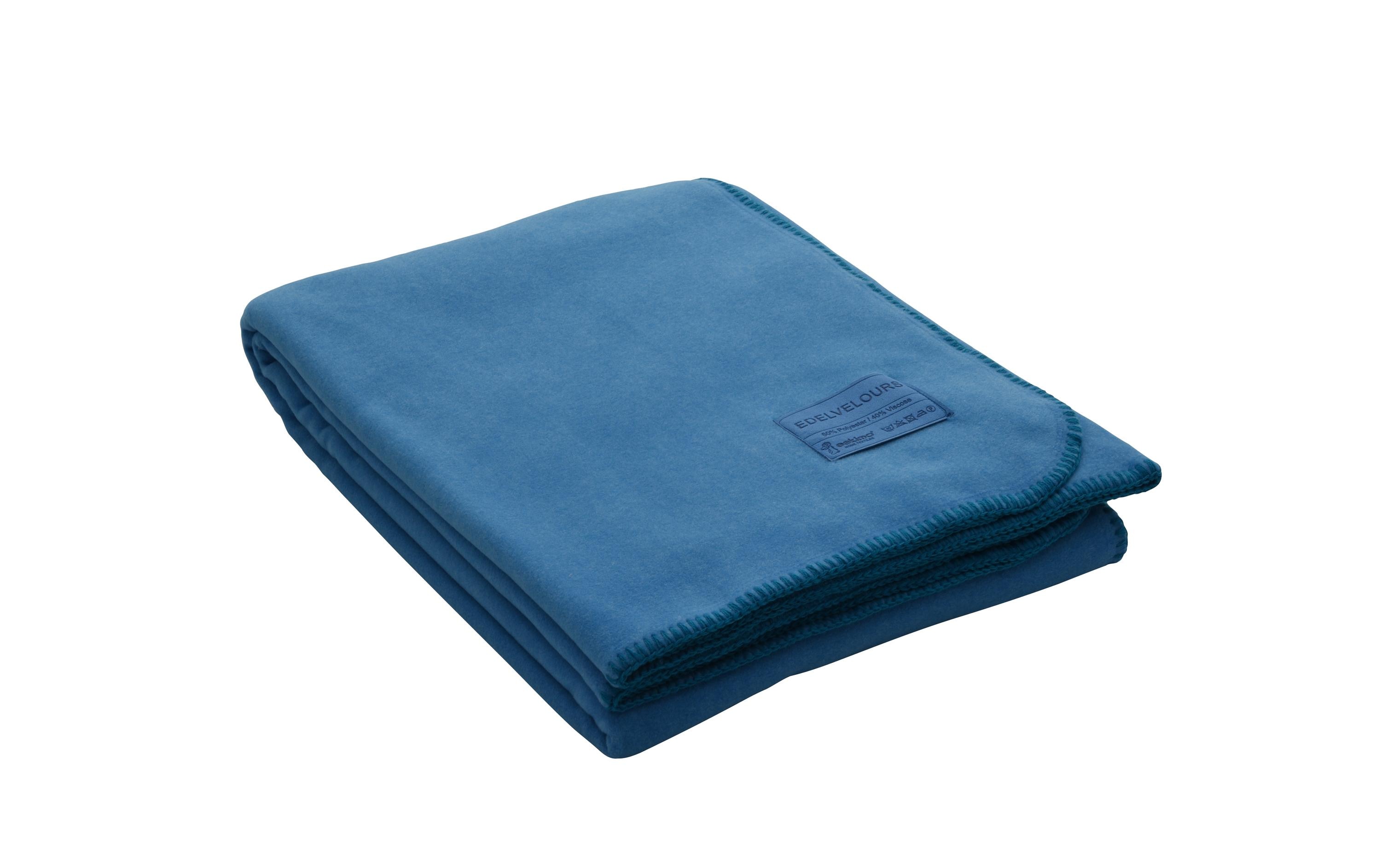 Decke Edelvelours Blau Kobalt, 150 x 200 cmKuscheldecke für die Couch