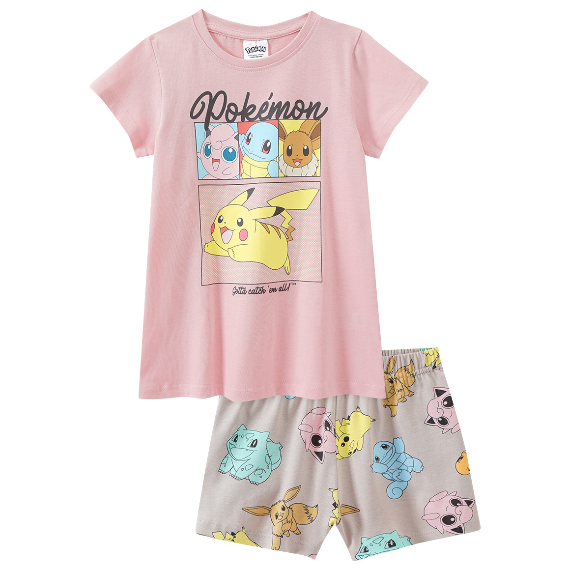 Topolino Pokémon Shorty mit Print hellrosa / beige