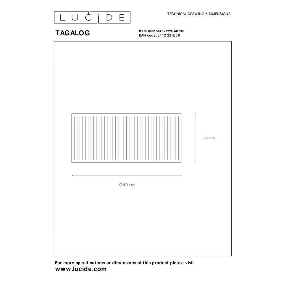 Lucide TAGALOG Plafonnière - Zwart