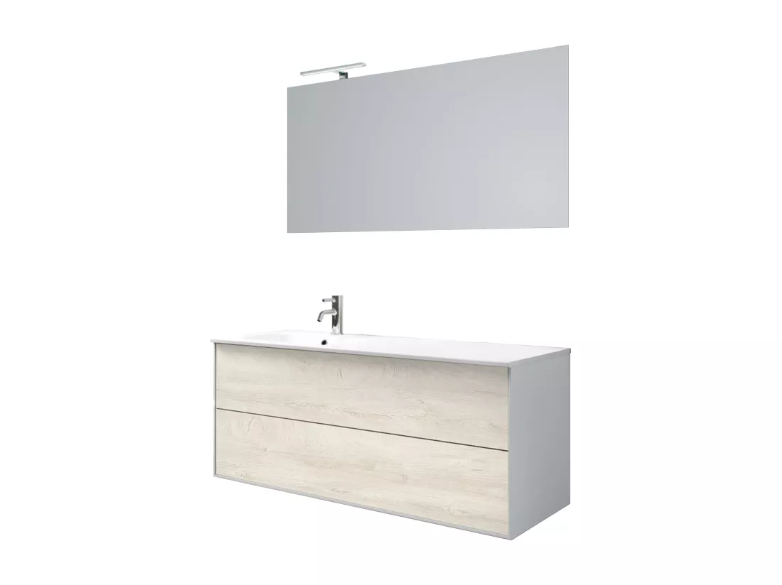 Ensemble de salle de bain vasque SX 4 pièces IGEA chêne alaska