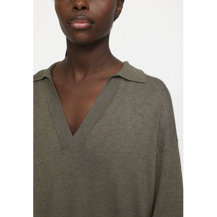 Soft Rebels SRLea Polo Midi Dress Knit Morel melange