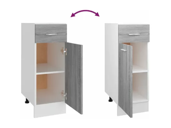 Armoire de plancher à tiroir Sonoma gris 30x46x81,5 cm