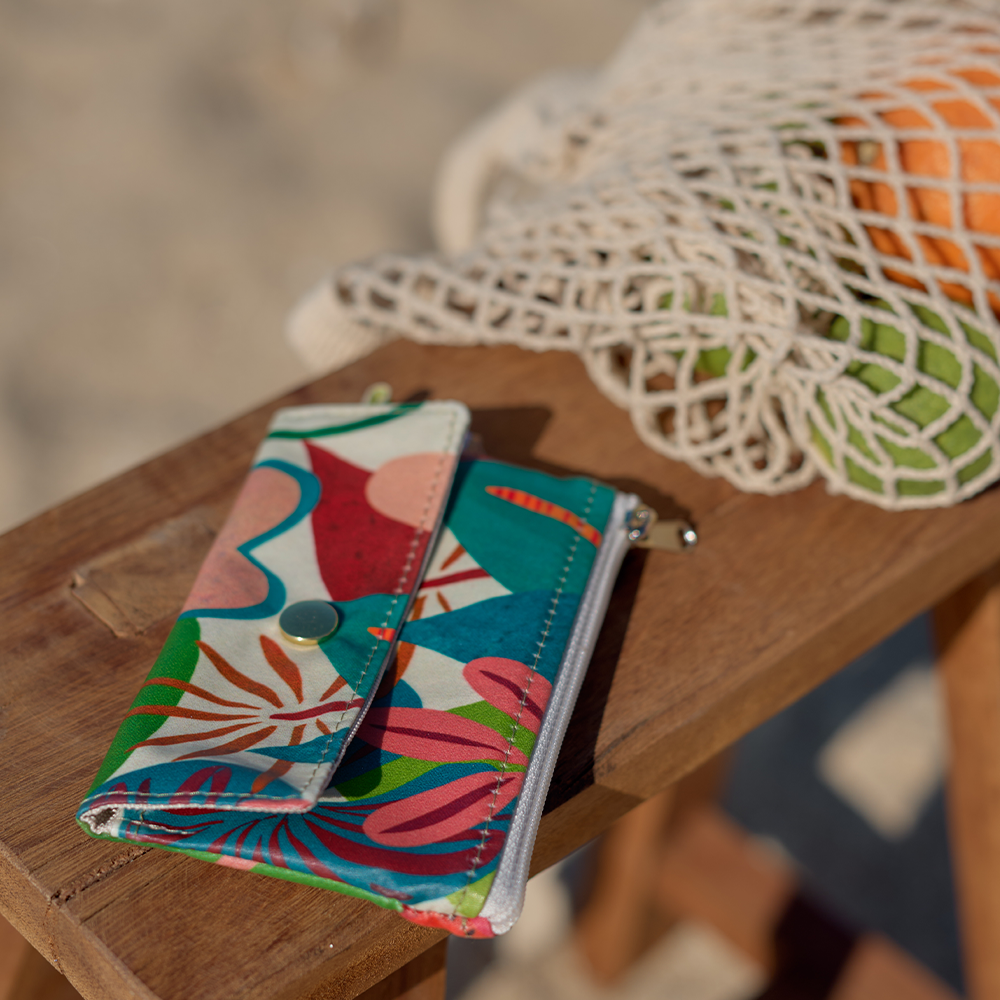 Mini Pochette Porte-Monnaie Fleurs Des Iles