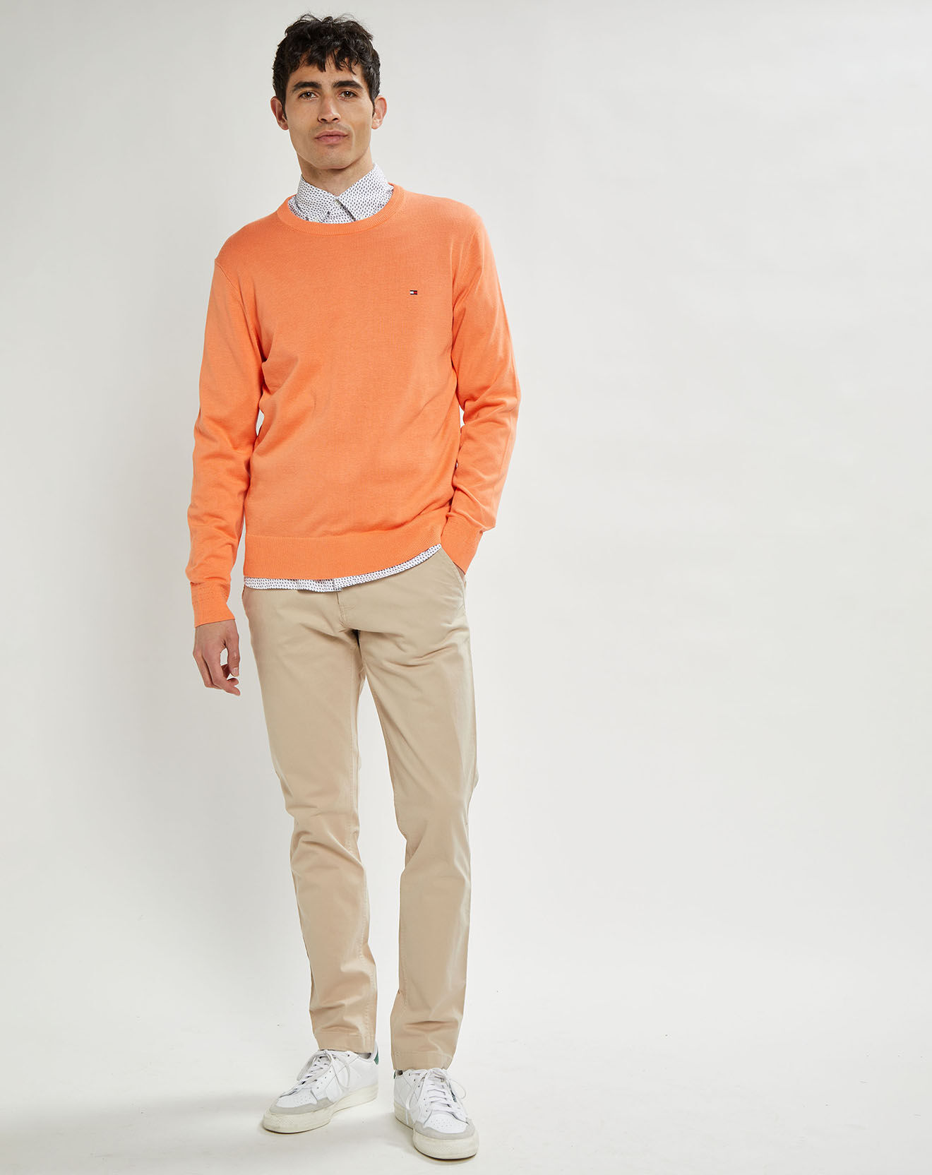 Tommy Hilfiger Pull en Coton Bio & Soie orange