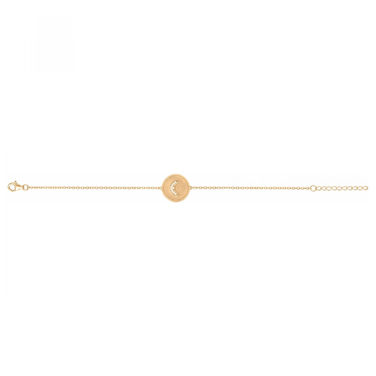 Bracelet souple en Plaqué Or avec oxyde de zirconium blanc