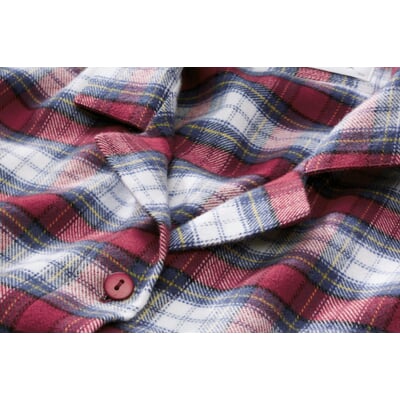 Damenpyjama Flanell, Blau-Rot