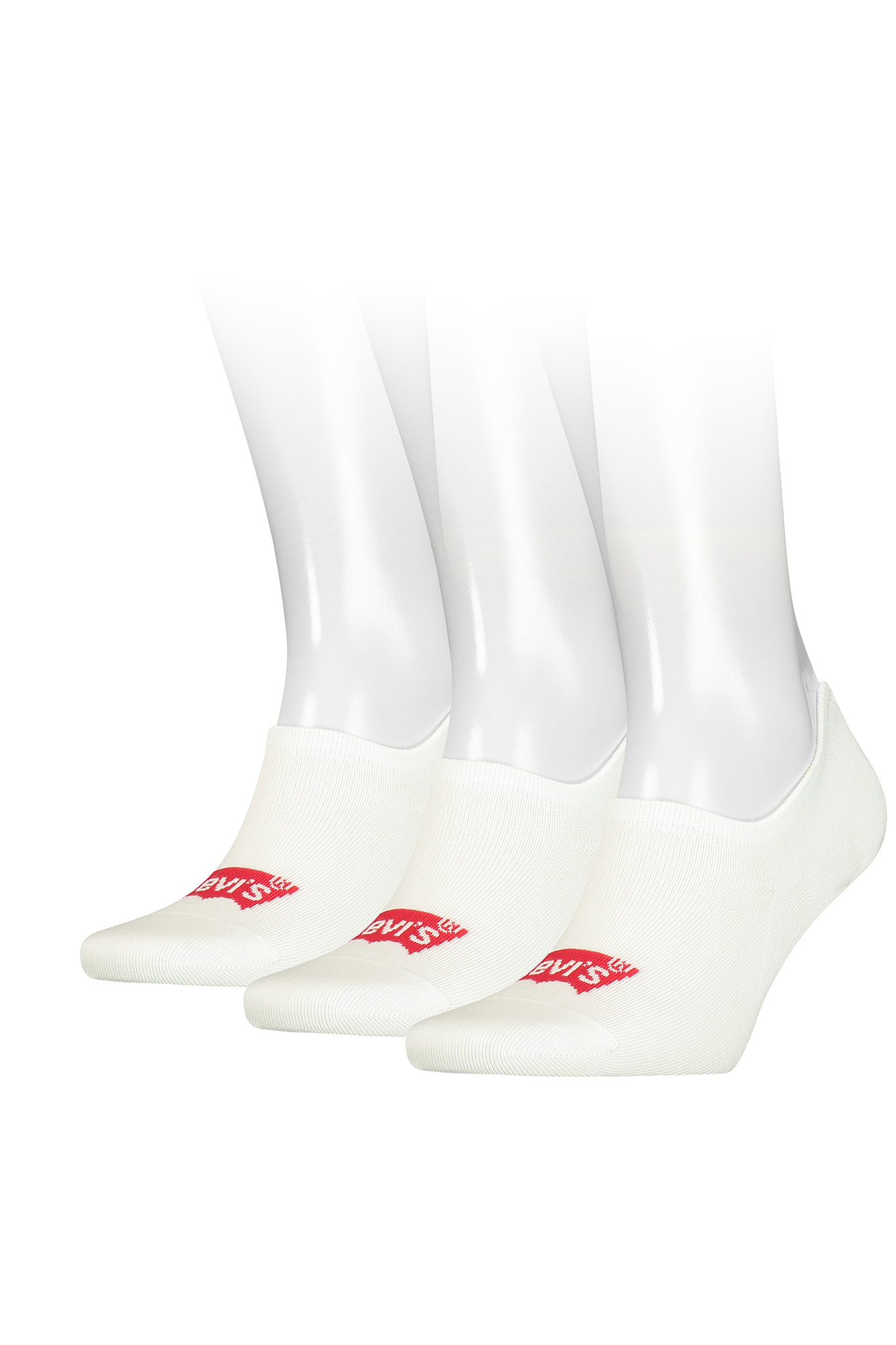 Pacote com 3 pares de meias invisíveis unissex Levi's™ com o logotipo de asa de morcego.