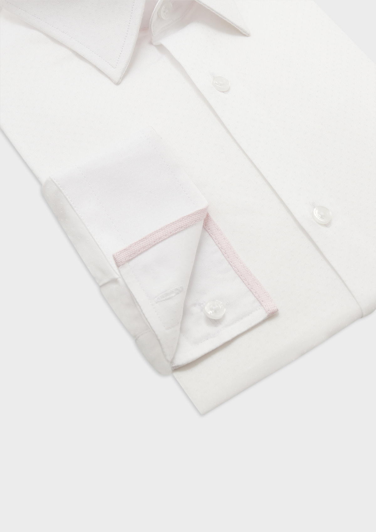 Chemise habillée Slim en coton façonné uni blanc