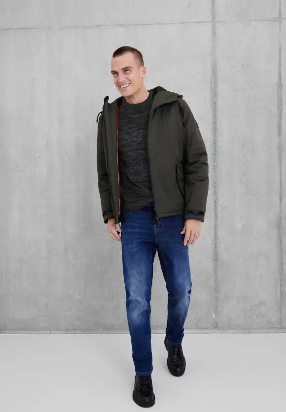 Mouliné Strickpullover - graphite grey melange