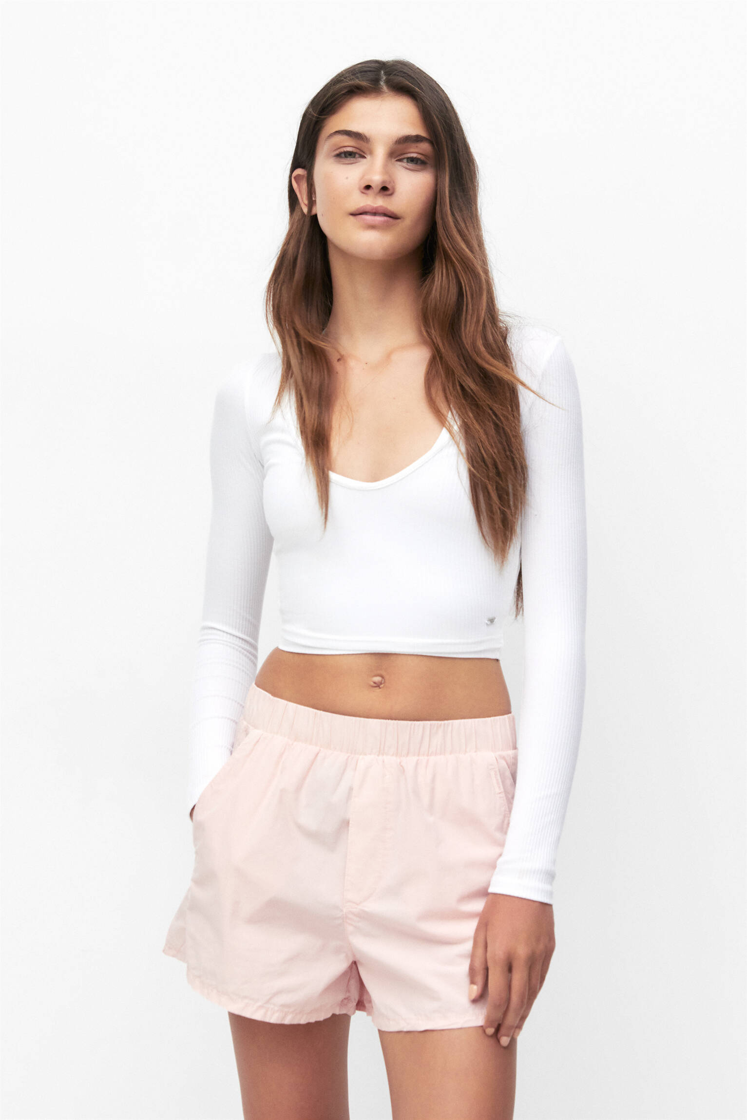 Cueca boxer de popeline rosa - rosa