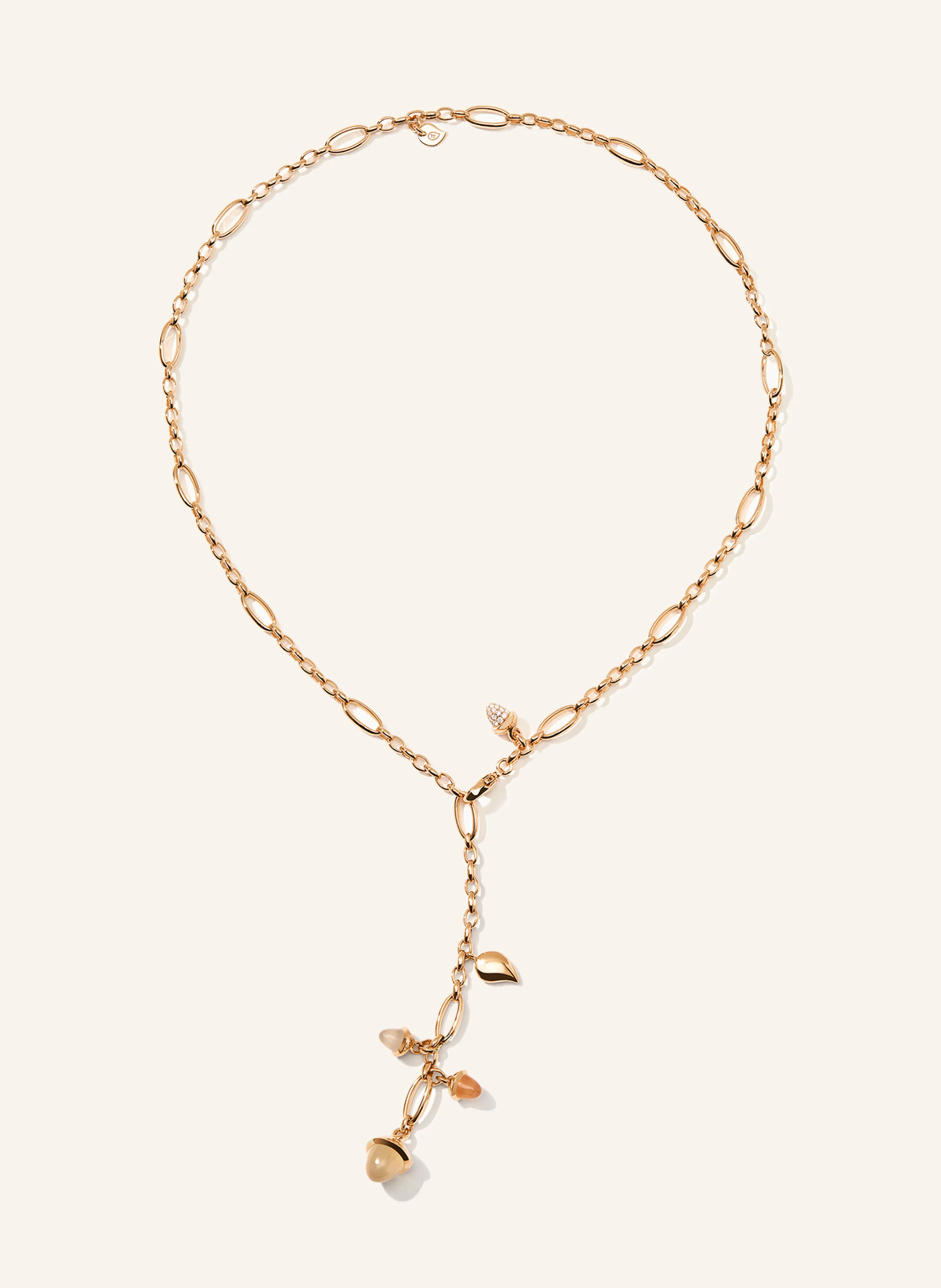 TAMARA COMOLLI Halskette NECKLACE MIKADO DELICATE 51 CM 'CAMEL' WITH DIAMOND PAVÉ Camel mit Diamant Pavé