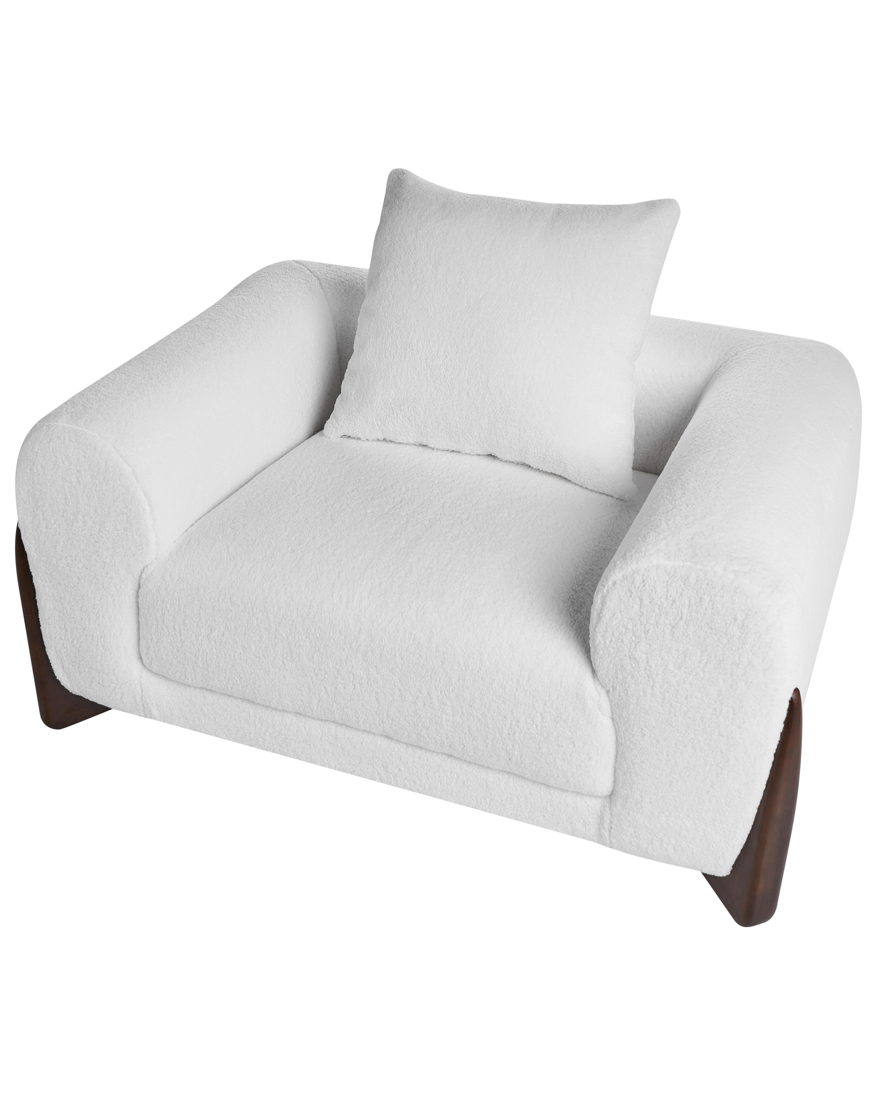 Fauteuil VINLIDEN Bouclé Wit