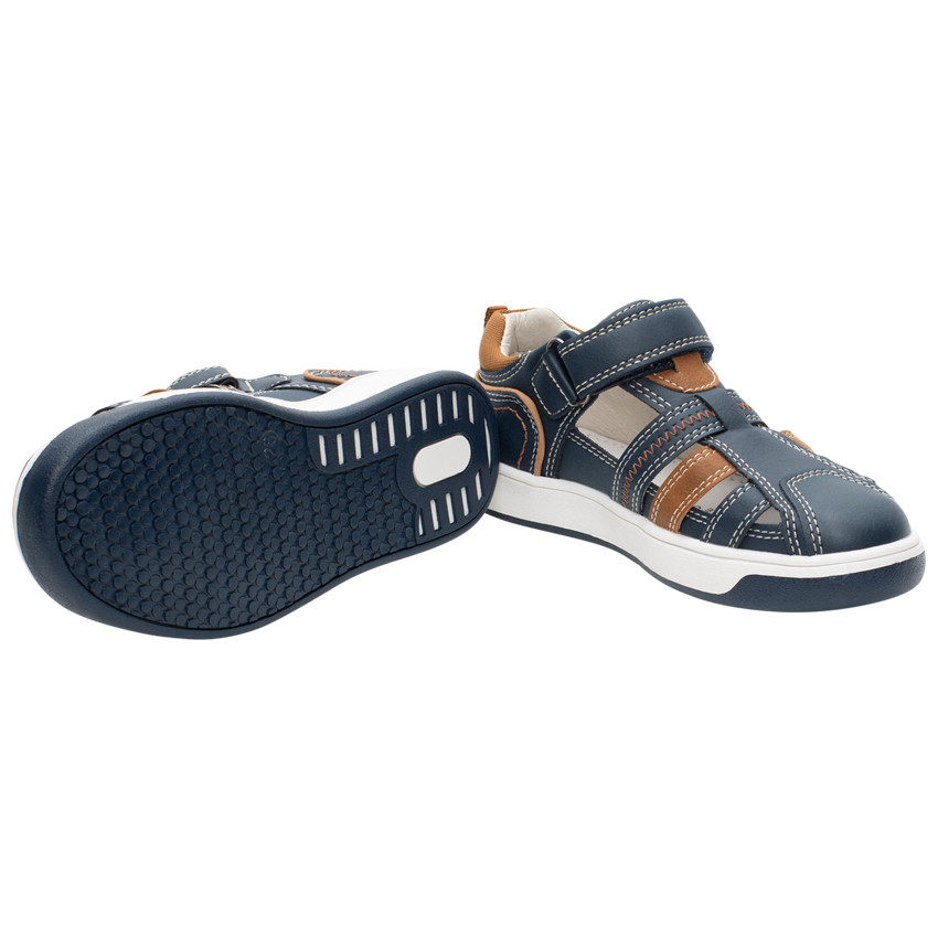 Sandales effet cuir pour enfant garçon à scratch
