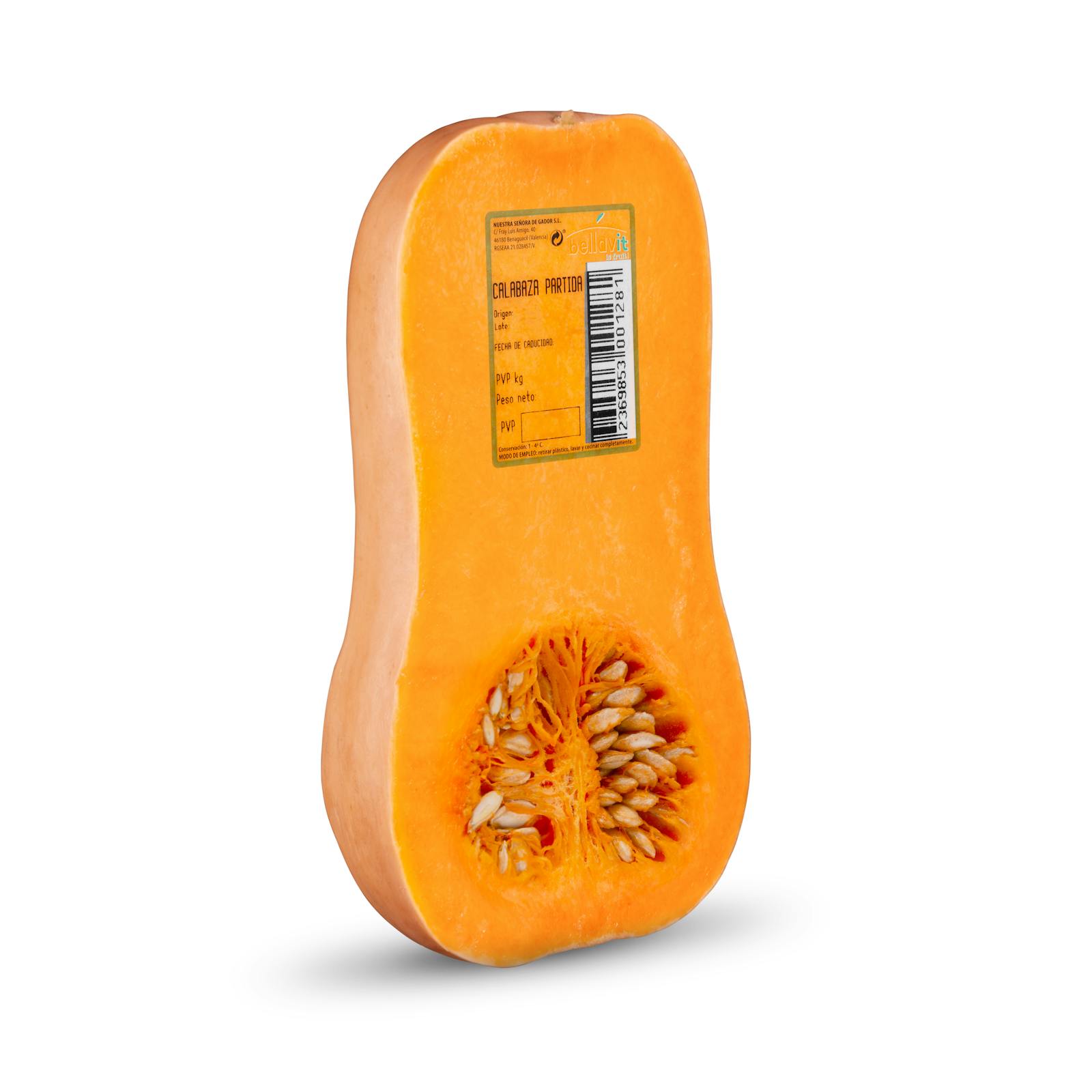 Une demi-citrouille aux cacahuètes