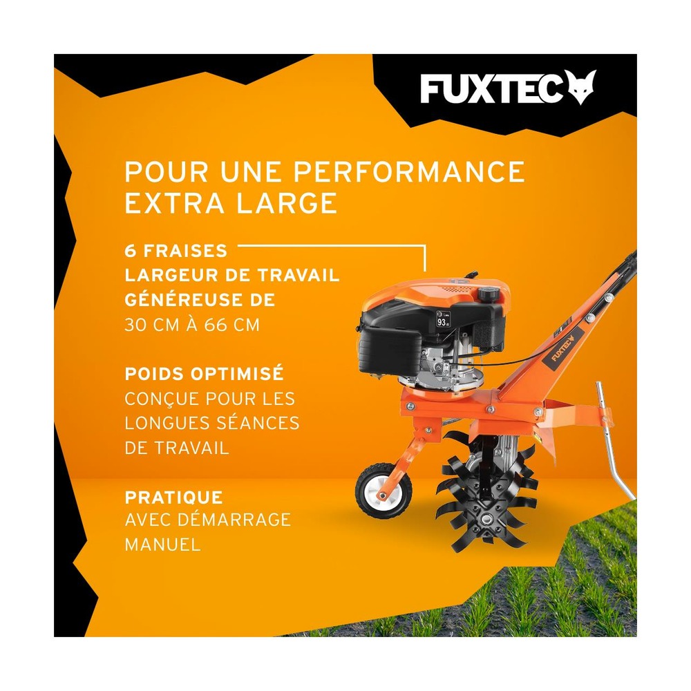 Motoculteur thermique - fx-af1139 - 139cm3 motobineuse set largeur 36 - 66cm max