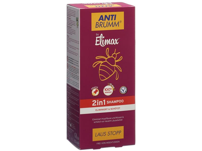 ANTI BRUMM Elimax Laus Stopp 2in1 Shampoo 250 ml Eliminiert Läuse und Nissen und hält neue Läuse fern