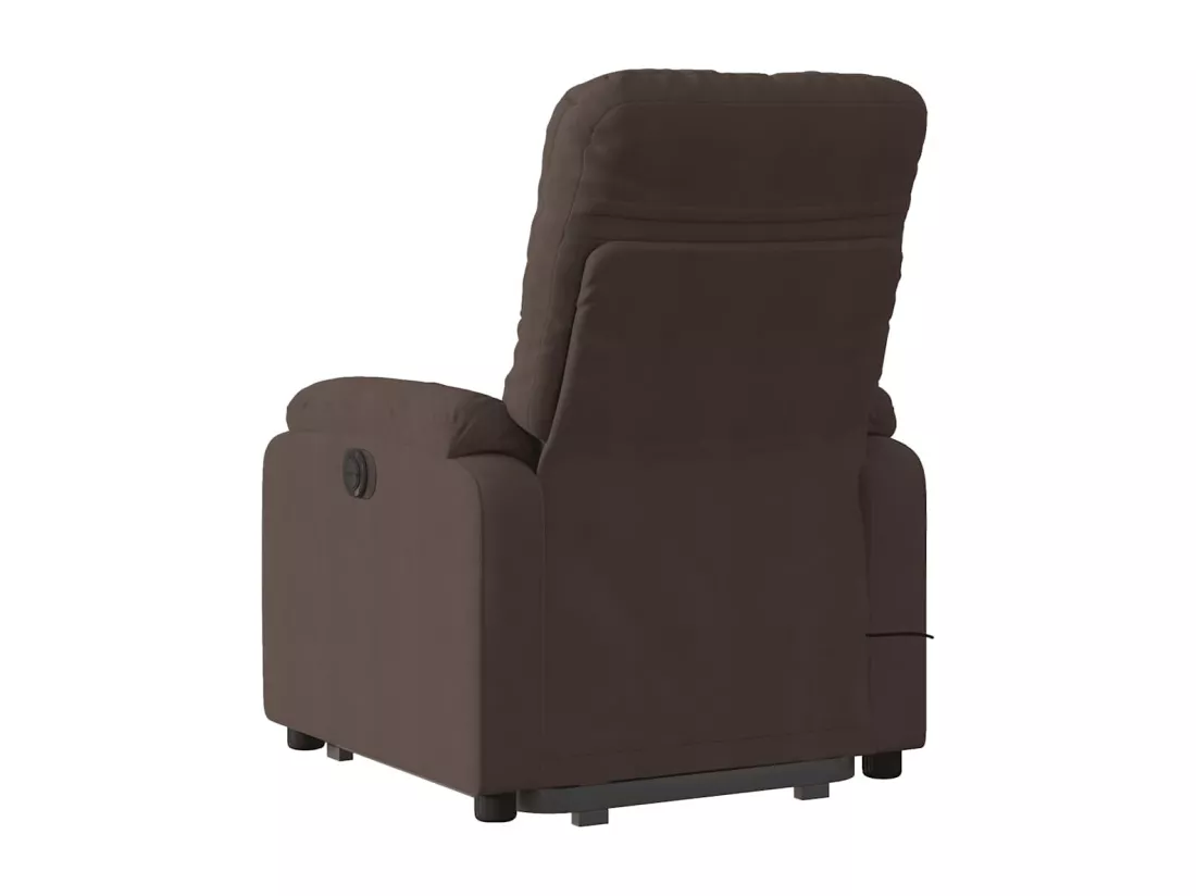 Fauteuil inclinable massant marron tissu microfibre