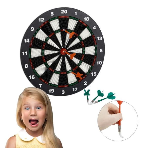 Robust dartskive med myke piler 42 cm