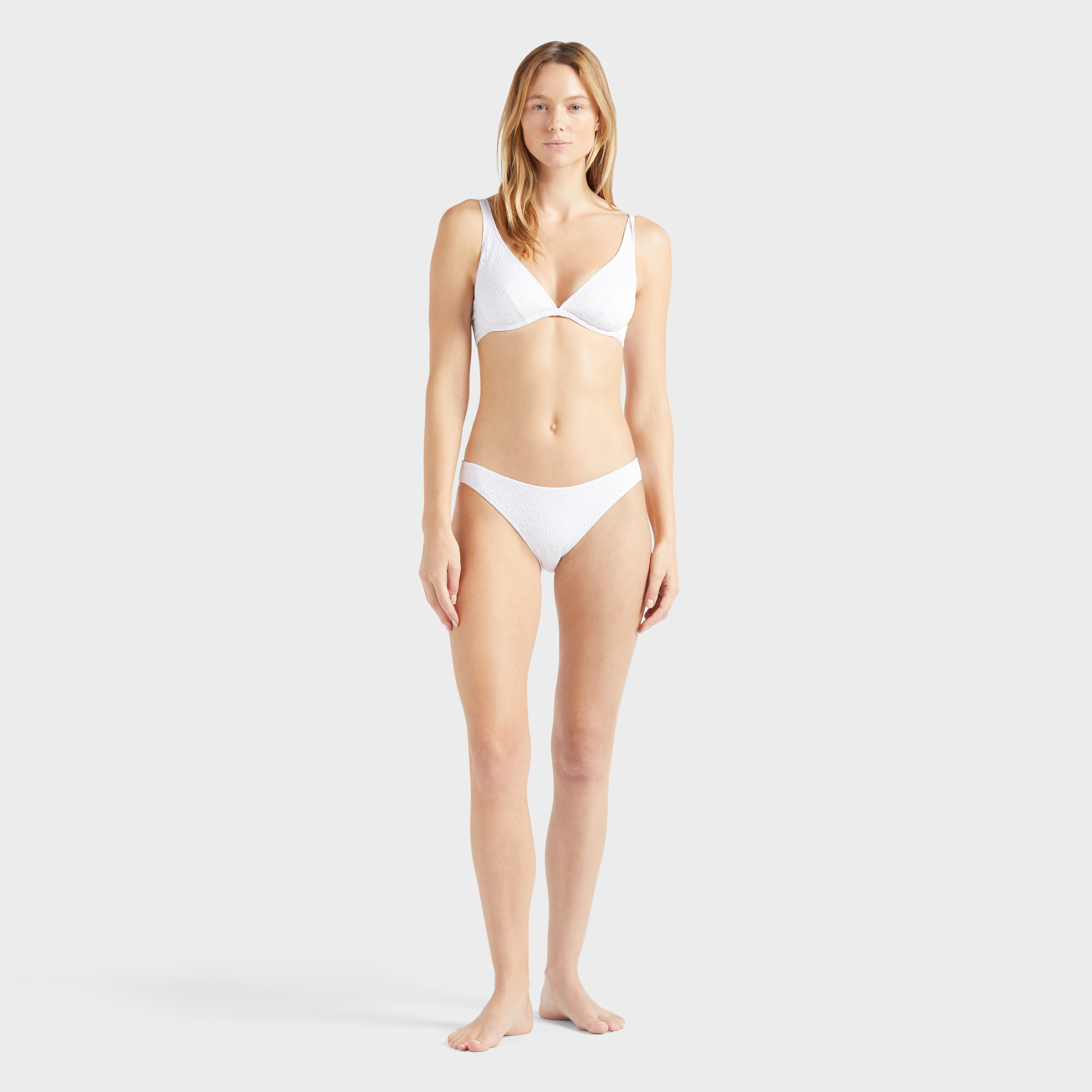 Bas de maillot de bain culotte midi femme Broderie Anglaise