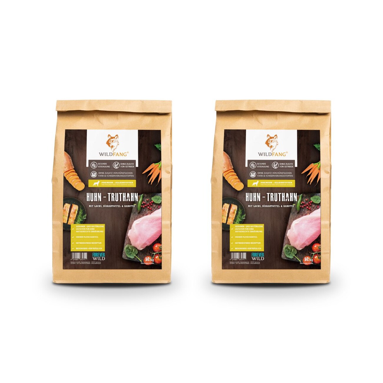Wildfang ® Junior Trockenfutter mit Huhn 2x2 kg