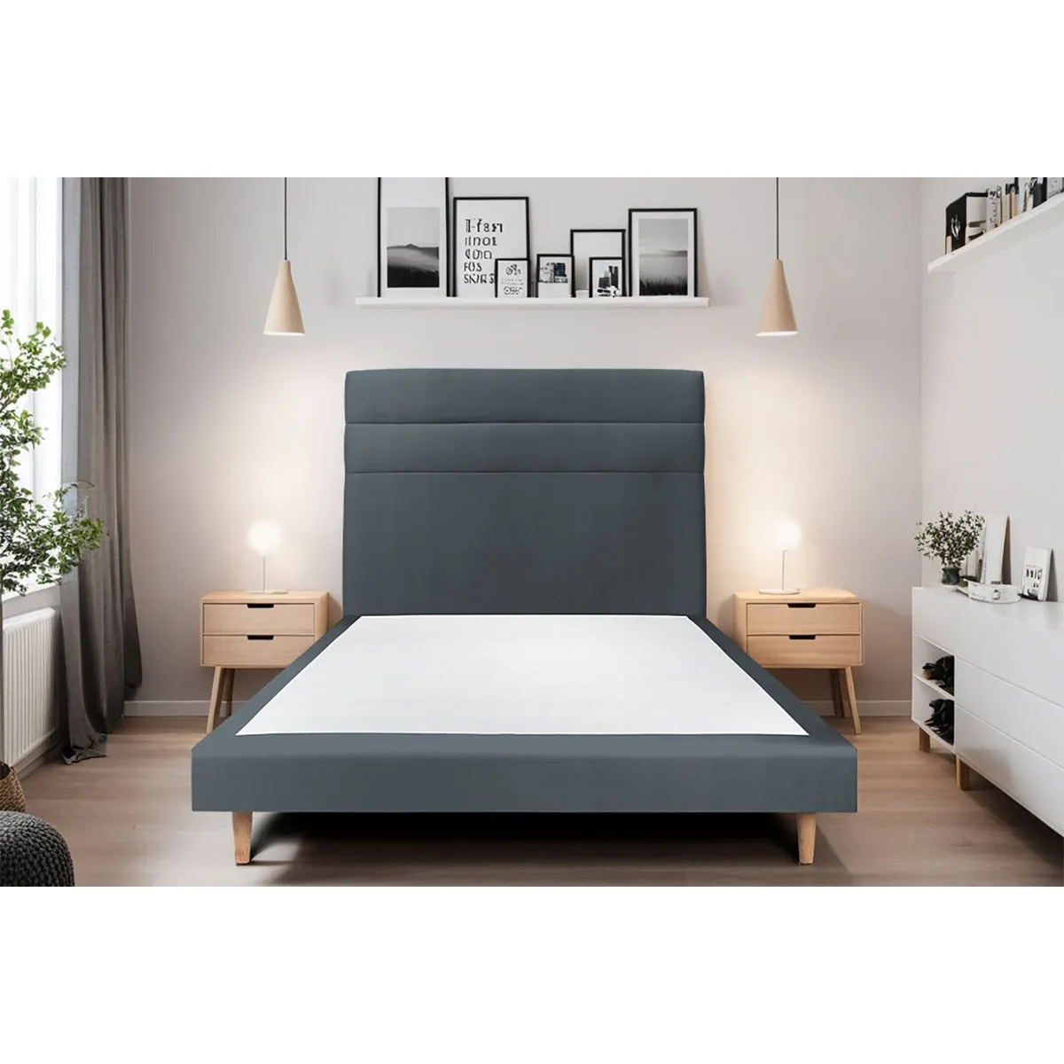 Sommeil de Plomb Lit 140x190cm - Gris Anthracite