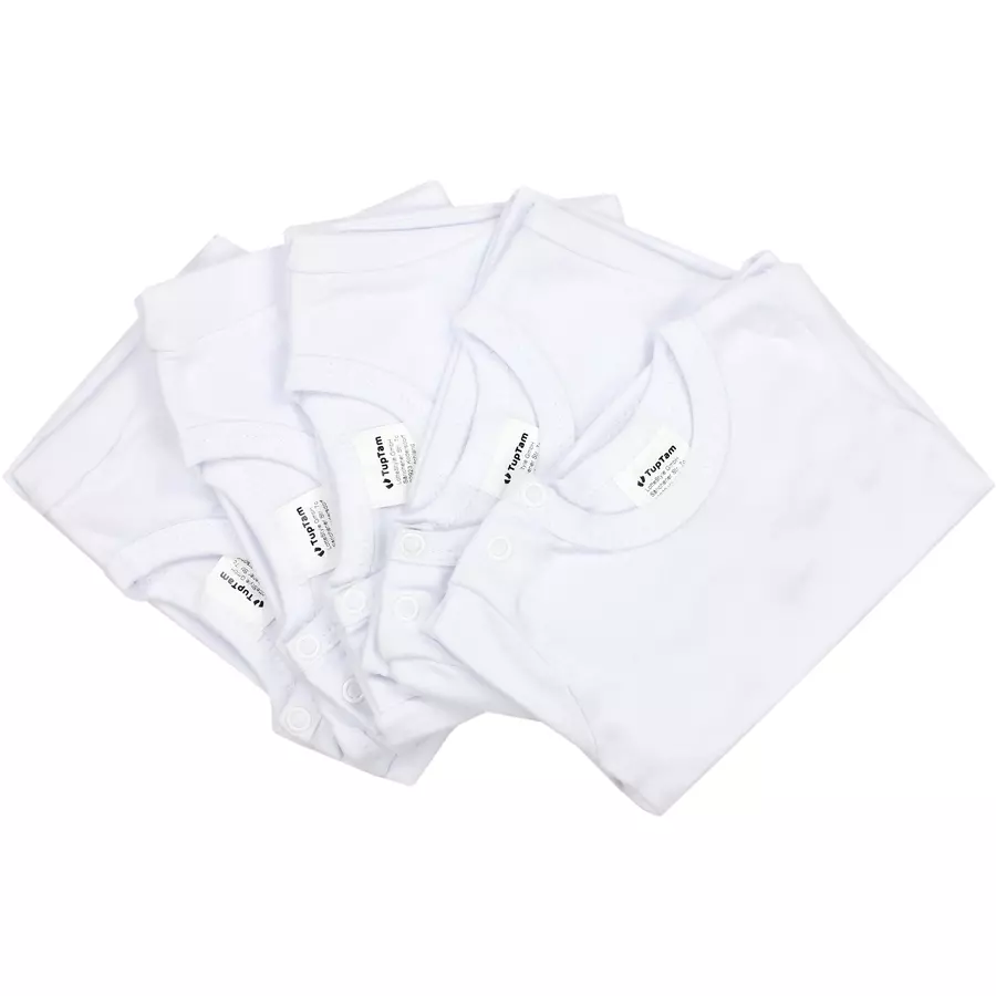 TupTam Baby Jungen Langarmshirt 5er Set weiß